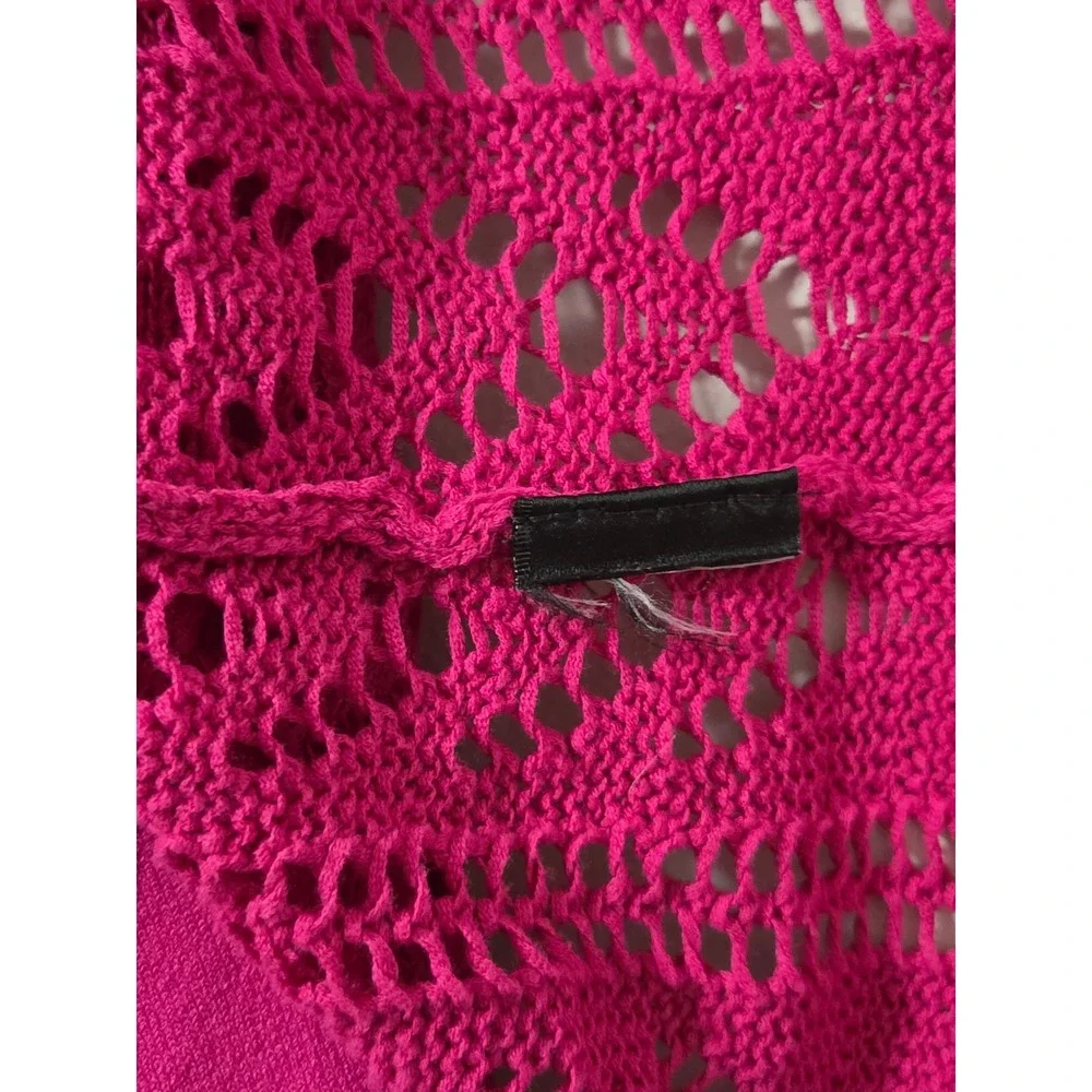 Kasper Sportswear Womens 2X‎ Fuchsia Pink Pointelle Knit Cardigan and Tank Set